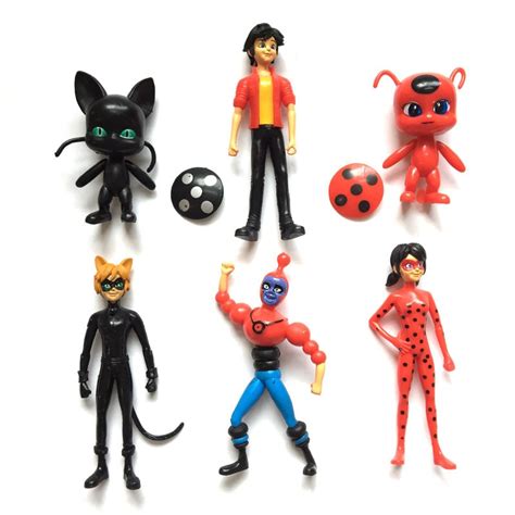 6pcs Miraculous Ladybug Marinette Cat Noir Toys Set 2016 New Miraculous