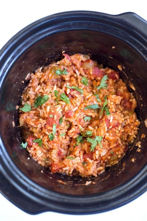 Slow Cooker Mexican Rice Spanish Rice Recipe Spanish Rice Mexican Rice Crockpot Recipes