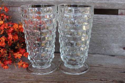 Indiana Glass Footed Drinkware Cocktail Glasses Midcentury Glasses Sundae Cup Vintage Whitehall