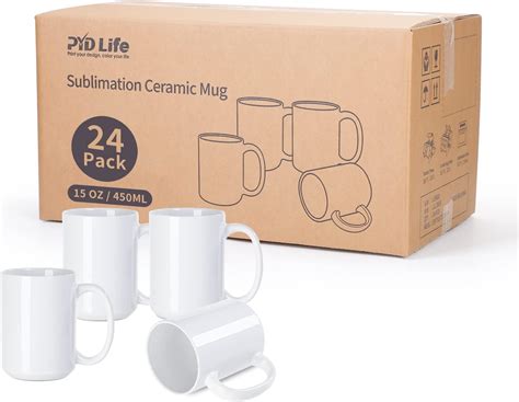 Buy Pyd Life Sublimation Mugs Blank 15 Oz Bulk With Box White Ceramic Photo Coffee Cups For