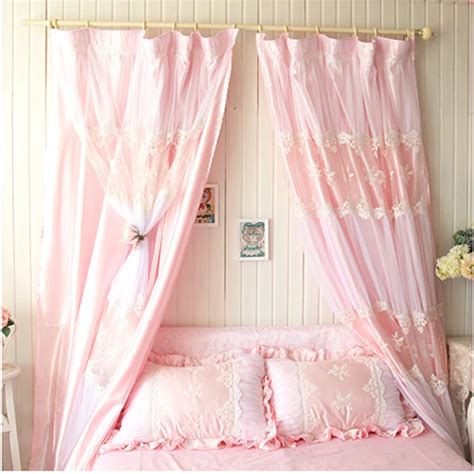 2pcs 1 5 2 2m Bedroom Curtain Embroidery Romantic Curtains Double Layers Blackout Cloth With