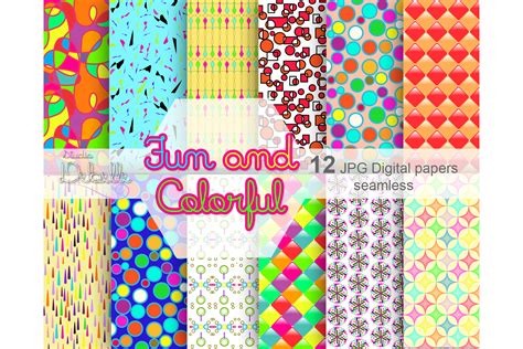 Fun And Colorful Digital Papers Seamless Pattern