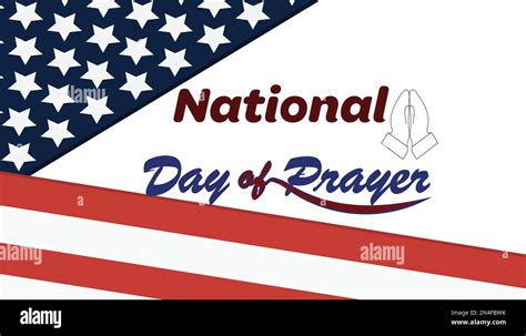 National Day Of Prayer With Praying Hands Silhouette Icon And American