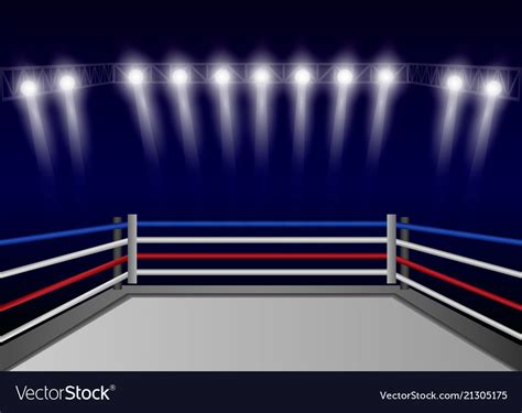 Boxing Ring Concept Background Realistic Style Vector Image