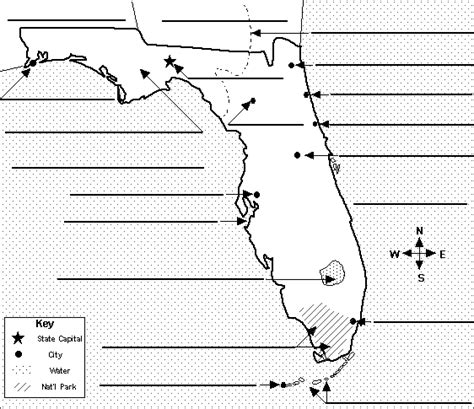 Label Florida State Map Printout