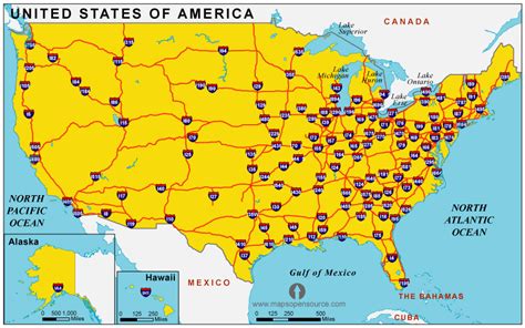 Us Map With Interstate Highways Image Galleries