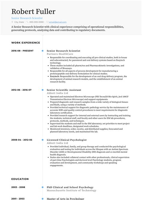 Research Scientist Resume Samples And Templates Visualcv