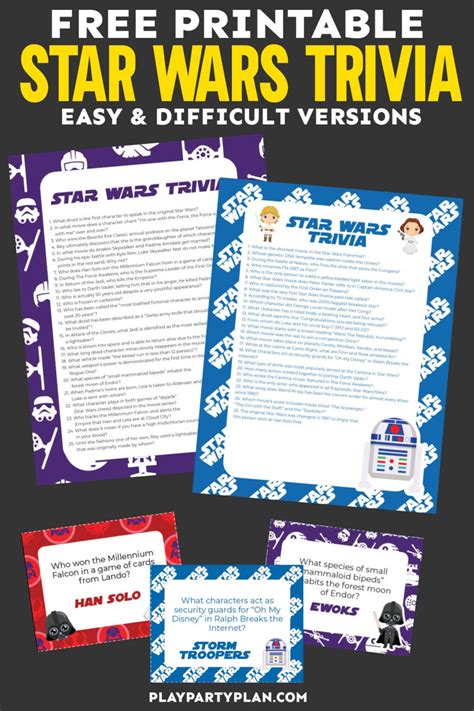 50 Star Wars Trivia Questions And Printable Quiz Play Party Plan
