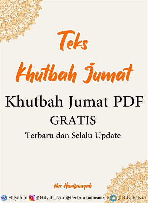 Khutbah Jumat PDF - Hilyah, Belajar Bahasa Arab Online