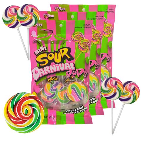 Mini Sour Carnival Lollipop Packs Shareable Individually Wrapped