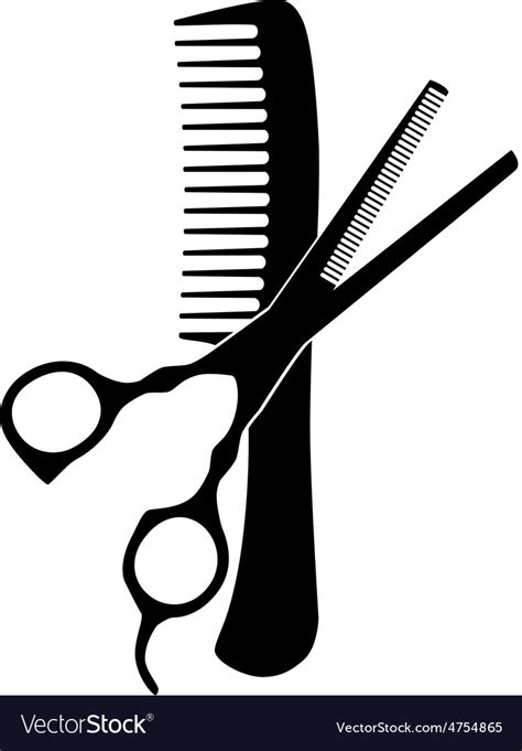 Comb And Scissors Royalty Free Vector Image Vectorstock