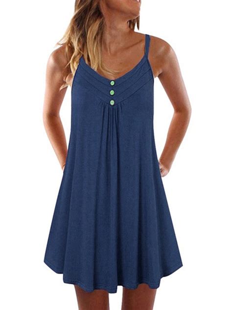 Sexy Dance Women Summer Nightgown Solid Color Sleeveless Nightshirts Casual Pleated Short Sleep