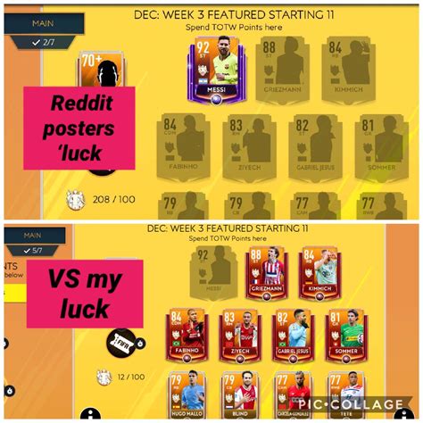 [other] My luck vs Reddit posters luck : r/FUTMobile