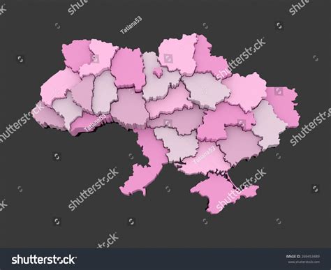 Threedimensional Map Ukraine 3d Stock Illustration 269453489 Shutterstock
