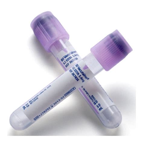 Vacutainer Plus Plastic Whole Blood Tube With Lavender Hemogard Closure