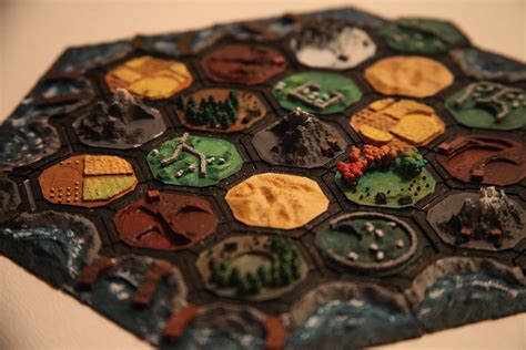 Printed And Painted Settlers Of Catan Tiles 3dprinting