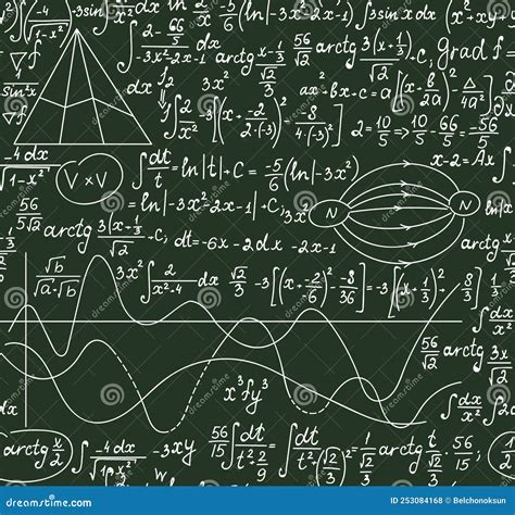 Scientific Physical And Math Vector Seamless Pattern With Handwritten