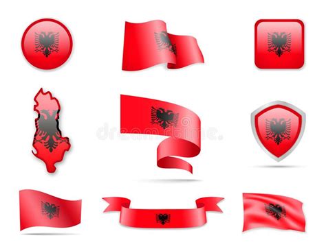 Albanian Round And Square Icon Flag. Vector Stock Vector - Illustration of internet, albanian ...