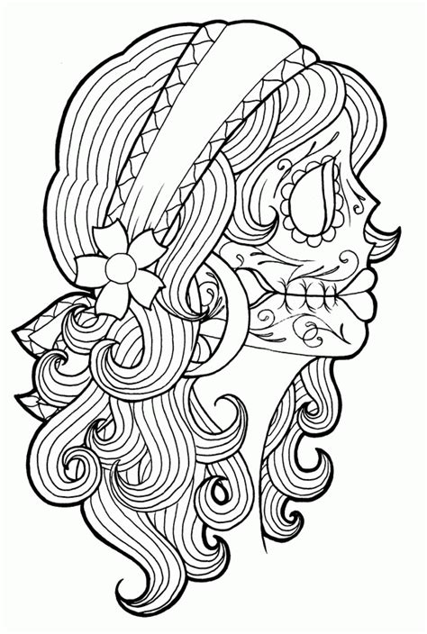 Free Day Of The Dead Printables Coloring Pages Download Free Clip Art