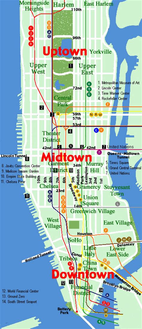 Mapa Manhattan Puntos Interes Viajes Y Vacaciones