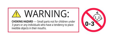 Choking Hazard Forbidden Sign Sticker Not Suitable For Children Under 3