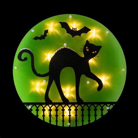 Lighted Black Cat Halloween Window Silhouette Michaels