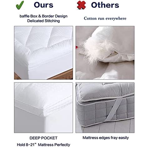 Edilly Mattress Toppers Queen Extra Thick 400tc 100 Cotton Cooling