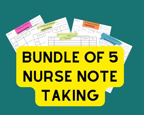Nursing Notes Note Taking Template Nursing Concept Map Etsy