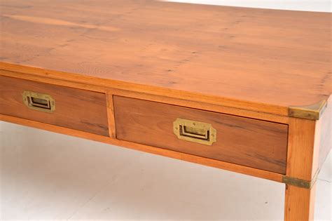 Antique Military Campaign Style Yew Wood Coffee Table Marylebone Antiques