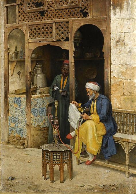 The Coffee House Cairo By Arthur Von Ferraris Arabian Art Egyptian Art Etsy Art Prints