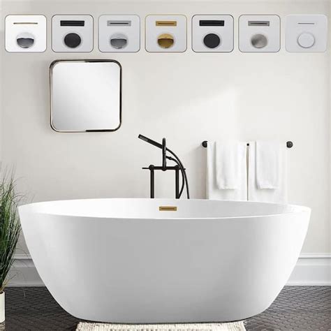 Vanity Art 59 In Acrylic Flatbottom Freestanding Bathtub In White