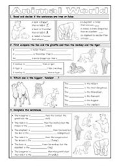 Comparison With Animal English Esl Worksheets For Adjective Worksheet