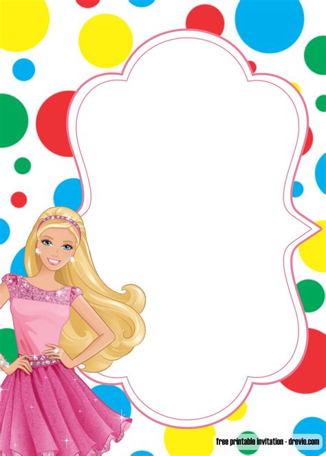 Free Printable Princess Birthday Invitation Templates Barbie And