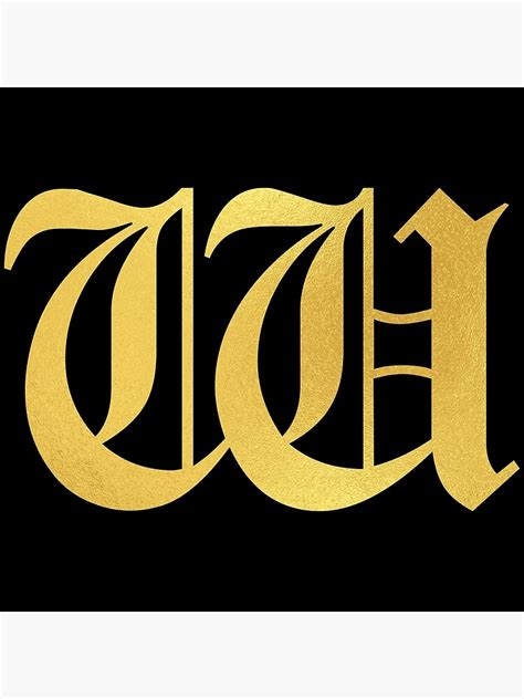 W Faux Gold Old English Letter W Poster For Sale By Typeglyphs
