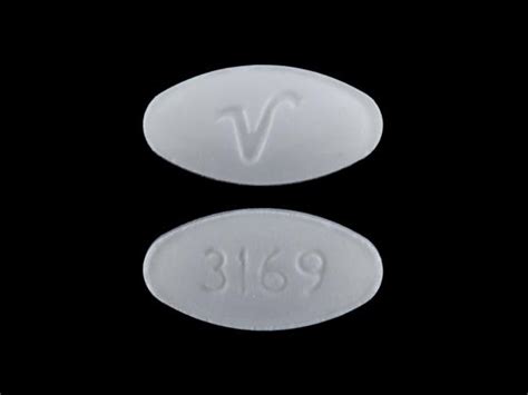 3169 V Pill White Oval 8mm Pill Identifier