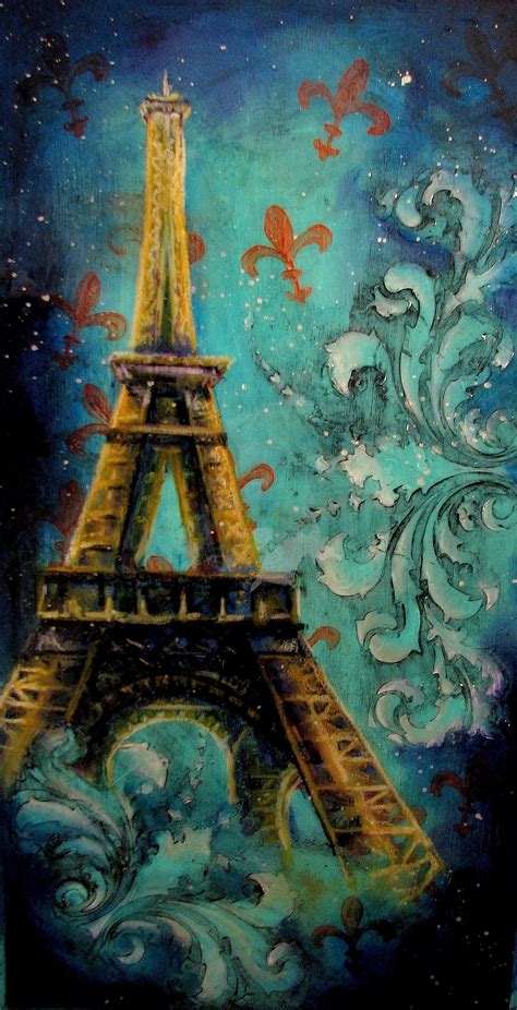 I Love Paris At Night Is The Second Eiffel Tower Painting I Have Done