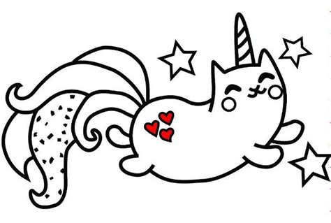 Unicorn Cat Coloring Pages Printable