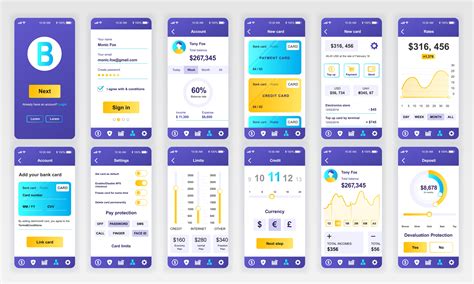 Free Vector Banking App Interface Screens