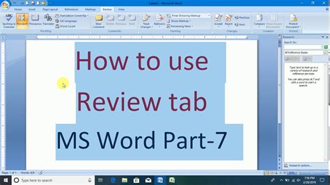 How To Use Review Tab Microsoft Word Part 7 Youtube