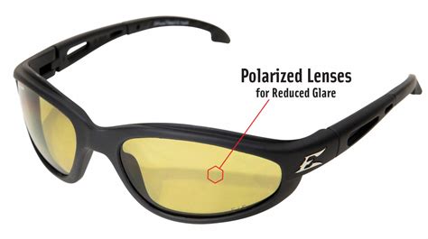 Edge Eyewear Dakura Scratch Resistant Polarized Safety Glasses Yellow Lens Color 4nxx3