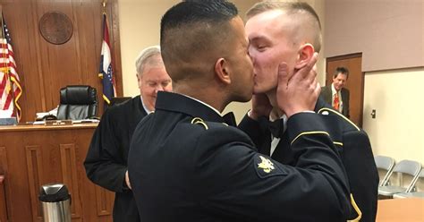 Gay Military Couple Weds In Springfield Courthouse Photo Of Kiss Spreads
