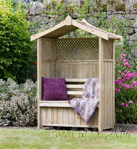 Barcelona Garden Arbour Seat With Trellis And Bench Storage Wood Arch