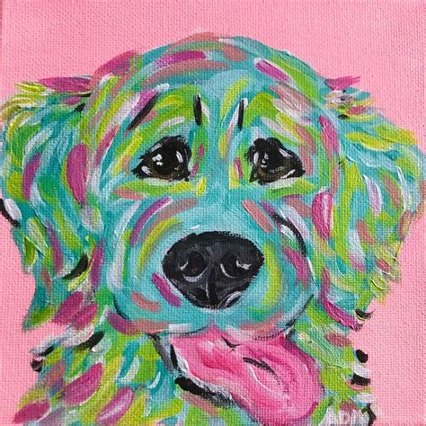 Custom Pop Art Pet Portrait Colorful Dog Painting Bright Etsy In 2021