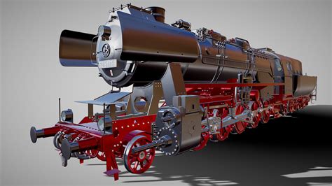 Br 52 Locomotive Steam Train Buy Royalty Free 3d Model By Squir3d
