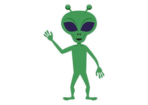 Cartoon Green Alien Vector Illustration Of Aliens Isolated On A White