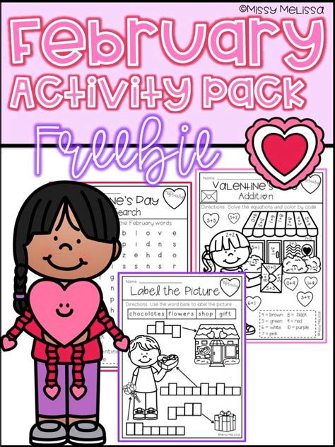 February Activity Pack Freebie February Classroom Activities