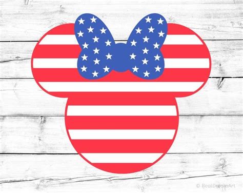 Minnie Mouse US Flag Svg 4th of July Svg Minnie Fourth of July Svg