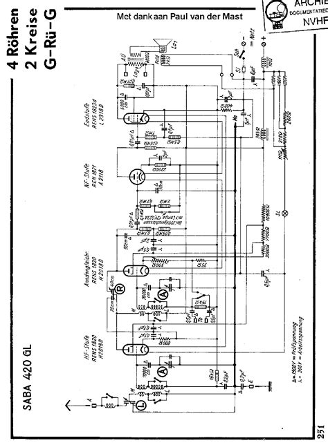 SABA 420GL DC RECEIVER 1932 SCH Service Manual download, schematics