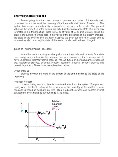 Thermodynamic Process Types Of Thermodynamic Processes Pdf Entropy