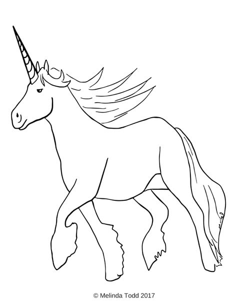 Free Simple Unicorn Coloring Page For All Ages by Mel’s Doodle Designs
